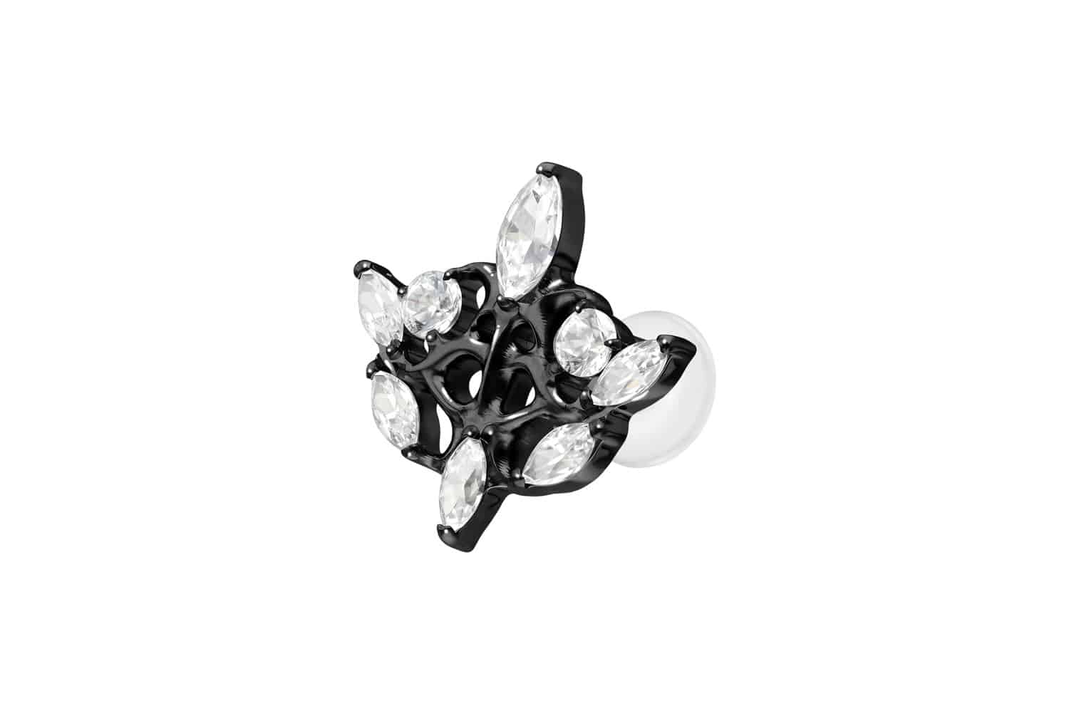 PTFE Labret Piercing mit Innengewinde + Titan-Aufsatz GOTISCHES DESIGN